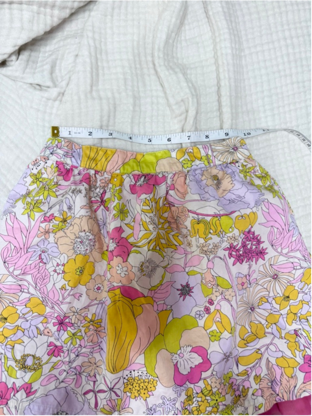 Girls Liberty of London for Target Floral Skirt S Ruffle White Pink Cotton - Picture 6 of 10